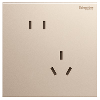 施耐德开关插座面板 境尚系列流光金色 五孔一开空调电视电脑网线面板 斜五孔【新国标】