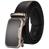 暇步士（）皮带男真皮男士腰带商务休闲头层牛皮裤带黑色023W 125cm 休闲风 自动扣 商务 宴会 合金