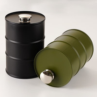 贞喜气 304不锈钢酒壶 750ml 绿色便携款