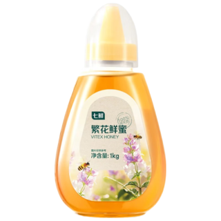 七鲜 繁花鲜蜜 纯荆条蜂蜜 1kg 挤压瓶装