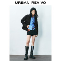 UR2025秋季女装简约休闲百搭绗缝羽绒服外套UYY150031+ 黑色 M
