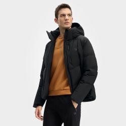 FILA 85%绒简约基础款运动休闲连帽羽绒服 男士