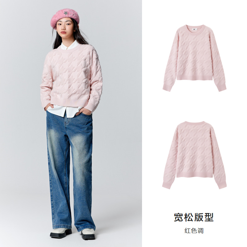 女毛衫03-红色调