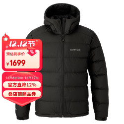 mont·bell 羽绒服男800蓬鹅绒科技面料防风防雪徒步旅行保暖连帽外套1101713 BK黑色 M