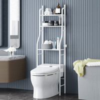 卡洛特 马桶洗衣机卫生间置物架 免打孔厕所浴室收纳架多层卫浴架置物架