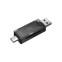 川宇 USB3.0高速多功能合一读卡器 otg车载通用支持Typec手机相机TF卡SD卡适用于相机 黑色 USB3.0