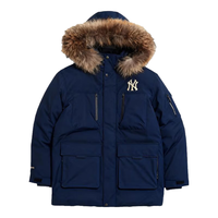 MLB 官方男女毛领工装羽绒服25冬季新款防寒保暖外套派克服新年礼物 纽约洋基队/藏青色