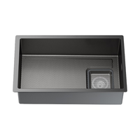 九牧（JOMOO）蜂窝枪灰抗刮抗菌窄边水槽大单槽厨房洗菜盆70*43抽拉龙头02379