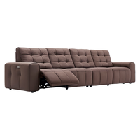 左右劳伦斯零靠墙电动功能沙发头层牛皮沙发 6067大四右电动 深咖 咖色