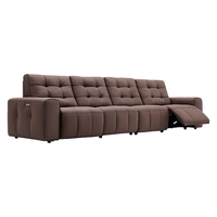 左右劳伦斯零靠墙电动功能沙发头层牛皮沙发 6067大四左电动 深咖 咖色