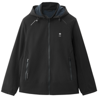 海一家 可拆卸帽夹克2025年秋季字母印花保暖摇粒绒男士外套