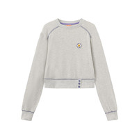 移动端：wigglewiggle25年秋冬韩风个性修身短款笑脸花宽松圆领卫衣女装