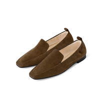 移动端：吴千语同款7or9咖啡可颂豆豆鞋女乐福小皮鞋平底一脚蹬单鞋小床垫