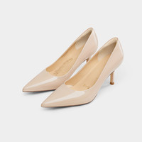 移动端：裸色高跟鞋女鞋25秋冬大码尖头羊皮亮面细跟通勤单鞋婚鞋苍兰