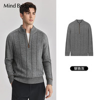 移动端：2025年冬立领毛衣男士半拉链厚款针织衫