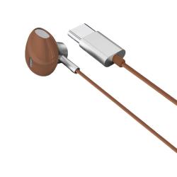 KERZY HIFI音质双音驱动 有线耳机 线控带麦  KE10CBN咖色 有线充电 Type-C