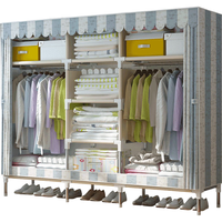 美家星 简易衣柜 布衣柜 多功能大容量非实木简易衣柜组装衣橱 升级加固款