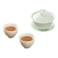 苏氏陶瓷 SUSHI CERAMICS）三才盖碗翡翠玉陶瓷泡茶碗加两功夫茶杯礼盒装高档随手礼