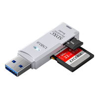 S 斯洛普 THROPE读卡器usb3.0高速多功能多合一sd内存卡tf转换器typec电脑插卡u盘一体otg车载通用适用于相机手机 颜色2.0【仅支持TF卡】