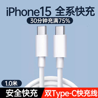 艾苏恩 typec充电器头tpyec数据线适用苹果手机头tpc双c口ctoc快充