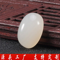 晶之雪和田玉白玉戒面 未镶嵌白色玉石戒指面 玉玉石蛋面 戒面