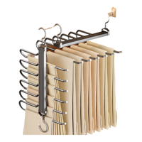 向泽折叠裤架挂裤子衣架多功能家用裤子收纳架防滑无痕裤子衣架 【轻奢金】铝合金-360°可旋转 一组