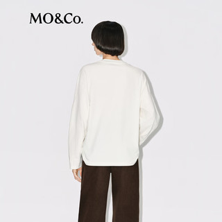  MO&Co./摩安珂 抽象小狗怀旧印花 女士长袖T恤  米白色 XS /155