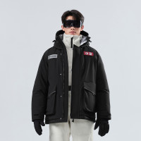 保暖服饰、88VIP：波司登 太空系列 男女同款 防泼水工装科技感短款连帽厚羽绒服 B40143630