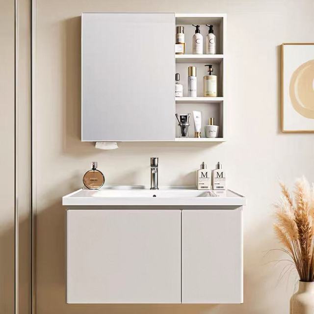 四季沐歌 镜界R7 智储浴室柜组合 主柜+镜柜+陶盆 80cm 赠角阀*2+龙头*1