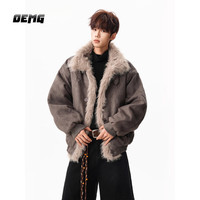 OEMG 复古做旧座山雕棉服男士秋冬季上衣夹克加厚袄子保暖高级感外套 棕色 3XL