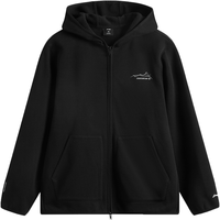 李宁 LI-NINGCF溯丨加绒保暖拉链卫衣情侣春季新款户外简约宽松连帽运动外套