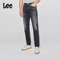 Lee 25秋冬新舒适中腰锥形五袋款深灰色男牛仔裤潮 33
