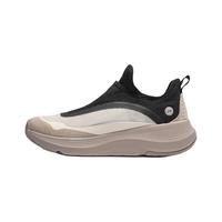 李宁SOFTGO减震防滑耐磨透气轻便回弹低帮生活休闲鞋男款卡其黑