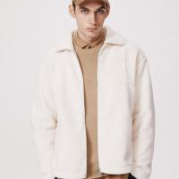 值友专享、保暖服饰：LACOSTE 法国鳄鱼 羊羔绒翻领拉链拼接夹克外套