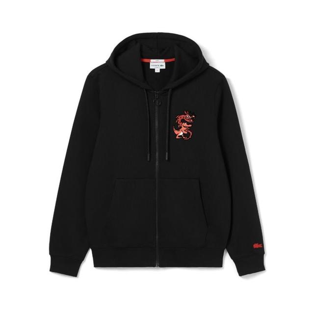 LACOSTE 法国鳄鱼【男女同款】 纯棉拉链连帽卫衣运动衫外套 SH4758-98031