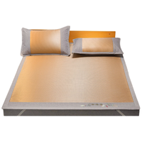 源生活夏凉席 宿舍单人藤席 抑菌加密凉席 180*200cm【可水洗 可折叠】 金色【送凉席枕套】