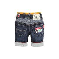 Mikihouse男女童裤子豪华刺绣短裤小黑熊度假7分长Double_B