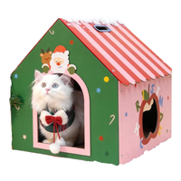 么哇（MEWAJUMP）猫窝半封闭式圣诞四季通用可拆卸猫抓板猫屋幼猫躲避屋 圣诞猫屋