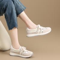 则则 猪皮欧若风春秋多巴胺复古休闲鞋女运动鞋德训鞋女鞋