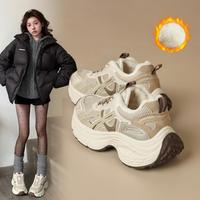 则则 百搭运动鞋厚底鞋秋冬季加绒老爹鞋女休闲鞋子女鞋
