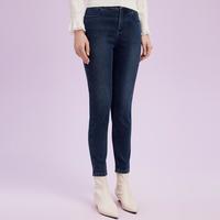拉珂蒂 秋冬牛仔裤简约显瘦通勤百搭复古洗水修身显瘦裤女式牛仔裤