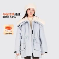 爱西娜 女童秋冬装外套2025新款洋气童装夹棉加厚女大童冬季翻领保暖