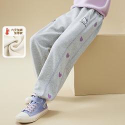 Hello Kitty 女童秋冬季休闲加绒卫裤2025款秋装运动休闲跑步洋气亲子裤子