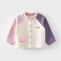 多嘻噜卡 宝宝秋季外出上装男女童双面奥利绒开衫小外套秋冬款