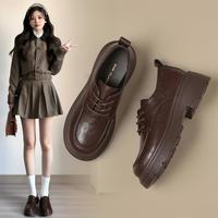 则则 女士英伦风小皮鞋 通勤厚底乐福鞋