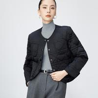 粉蓝衣橱 菱格轻薄羽绒服女秋冬季简约百搭内胆口袋羽绒外套