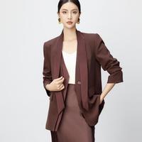 粉蓝衣橱 高级拼接小众西装外套女秋季通勤休闲长袖西服上衣