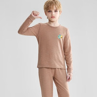 小马宝莉 男女童小保暖加绒内衣套装亲肤柔软蚕丝睡衣打底衫值 深咖头像 160