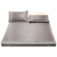 源生活藤席 宿舍单人藤席 抑菌加密凉席 180*200cm【可水洗 可折叠】 灰色【送凉席枕套】