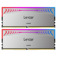 雷克沙（Lexar）ARES DDR5 电竞超频内存条 台式电脑内存马甲条 8000MHz-RGB-CL38-战神之翼-银 32GB 2条套条 (16GBx2)